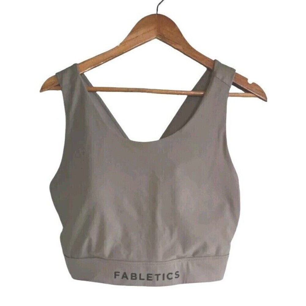 Fabletics Sports Bra Size 2X Nude Blare Cross-Back High Impact  Padded